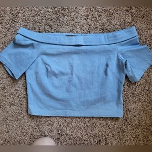 Women's Demin scoop neck top